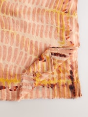 Pink Tonal Brushstroke Lightweight Containing Silk Scarf - Image 7 of 8