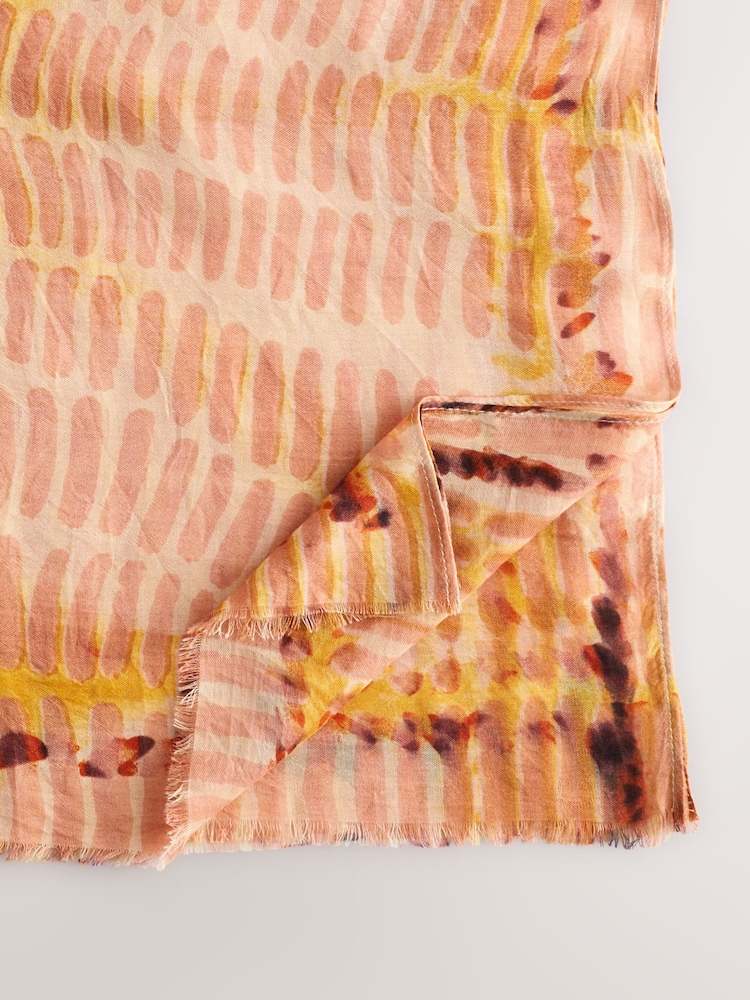 Pink Tonal Brushstroke Lightweight Containing Silk Scarf - Image 7 of 8