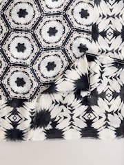 Black & White Ikat Lightweight Containing Silk Scarf - Image 9 of 9