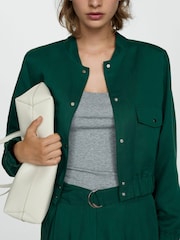 Mango Brown Lyocell Jacket With Pockets - Image 4 of 7