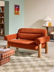 MADE.COM Velvet Cinnamon Orange Maxton 2 Seater Sofa - Image 1 of 7