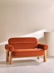 MADE.COM Velvet Cinnamon Orange Maxton 2 Seater Sofa - Image 2 of 7
