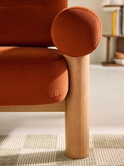 MADE.COM Velvet Cinnamon Orange Maxton 2 Seater Sofa - Image 3 of 7
