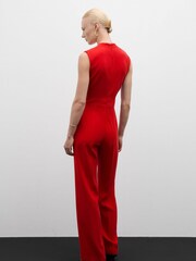 Mango Red V-Neck Jumpsuit - Image 2 of 7