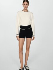 Mango Cream Contrast Trim Sweater - Image 2 of 7