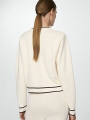 Mango Cream Contrast Trim Sweater - Image 3 of 7
