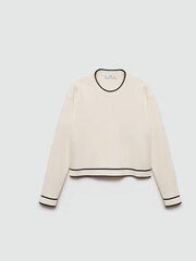 Mango Cream Contrast Trim Sweater - Image 6 of 7