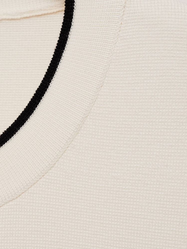 Mango Cream Contrast Trim Sweater - Image 7 of 7