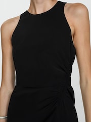 Mango Black Midi Dress With Sinched Waist - Image 4 of 7