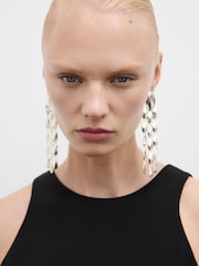 Mango Black Midi Dress With Sinched Waist - Image 5 of 7