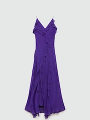 Mango Purple Purple Frilled Maxi Dress - Image 6 of 7