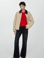 Mango Red Button Down Polo Cardigan - Image 3 of 7