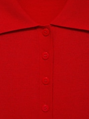 Mango Red Button Down Polo Cardigan - Image 7 of 7