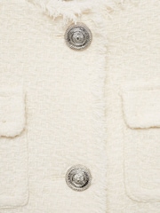 Mango Cream Tweed Jacket With Pockets - Image 6 of 6