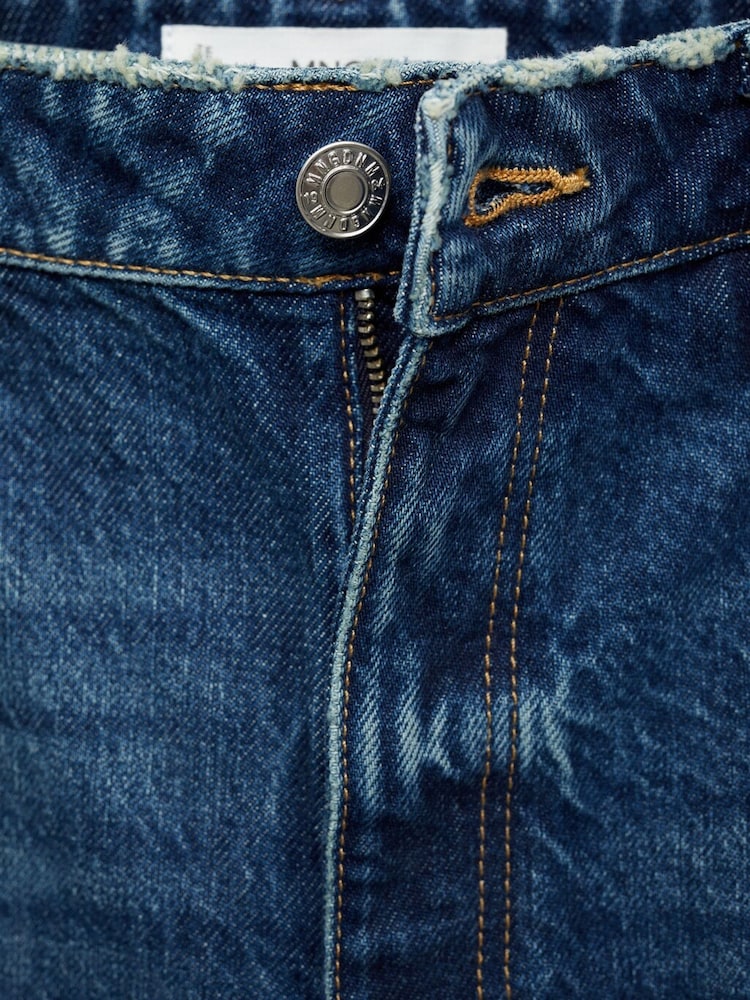 Mango Blue Mom Slim Fit High Waist 100% Cotton Jeans - Image 10 of 10
