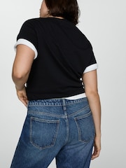 Mango Blue Mom Slim Fit High Waist 100% Cotton Jeans - Image 7 of 10