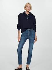 Mango Black Claudia Slim-Fit Cropped Jeans - Image 1 of 7