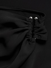 Mango Black Asymmetrical Dress With Draped Details - Image 7 of 7
