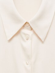 Mango Cream Satin Finish Flowy Shirt - Image 6 of 6