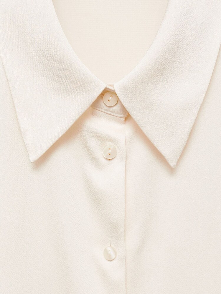 Mango Cream Satin Finish Flowy Shirt - Image 6 of 6
