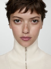 Mango Cream Striped 1/4 Zip Knitted Jumper - Image 4 of 6