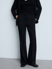 Mango Black Wide Leg Suit Tailored Suit Trousers - Image 2 of 4