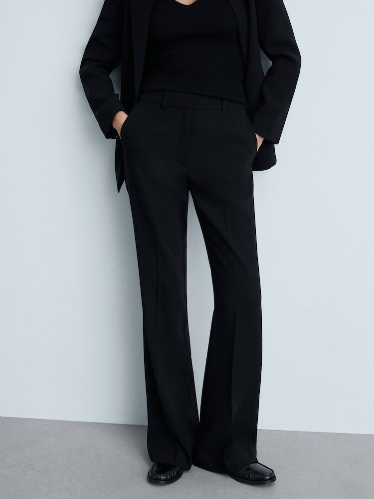 Mango Black Wide Leg Suit Tailored Suit Trousers - Image 2 of 4