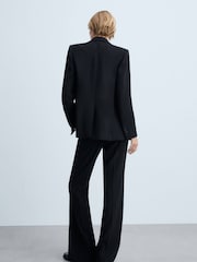 Mango Black Wide Leg Suit Tailored Suit Trousers - Image 3 of 4