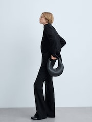 Mango Black Wide Leg Suit Tailored Suit Trousers - Image 4 of 4