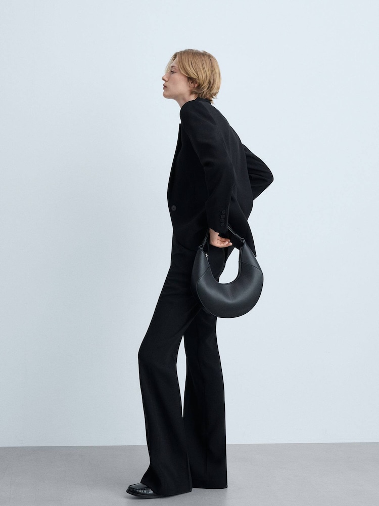 Mango Black Wide Leg Suit Tailored Suit Trousers - Image 4 of 4
