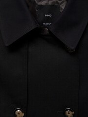 Mango Black Classic Trench 100% Cotton Coat With Belt - Image 7 of 7