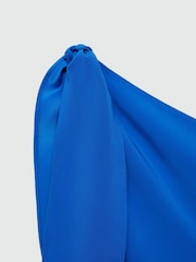 Mango Blue One Shoulder Maxi Dress With Split - Image 6 of 6
