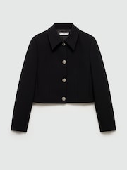 Mango Black Tailored Cropped Jacket - Image 6 of 7