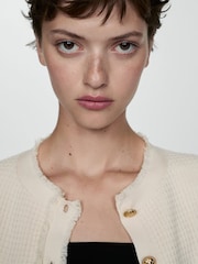 Mango Cream Gold Button Cardigan - Image 4 of 6