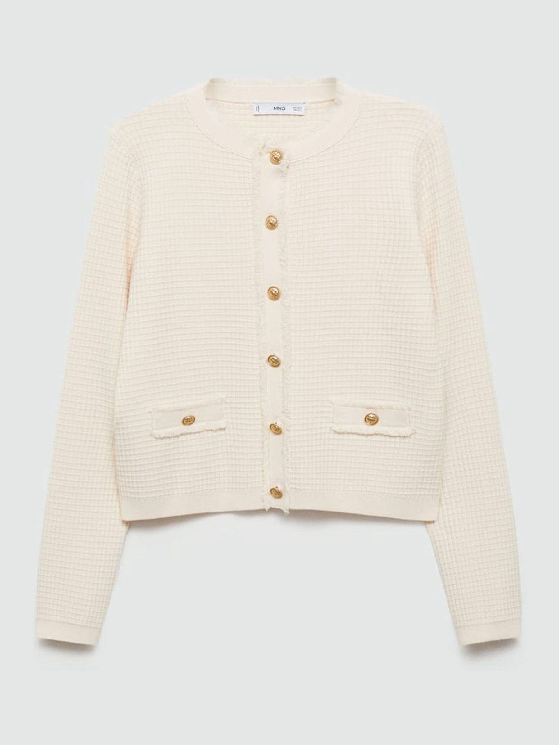 L'Appartement GOLD BUTTON V/N CARDIGAN V-neck Button Knitted