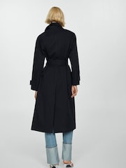 Mango Black Double-Breasted Trench Coat - Image 2 of 6
