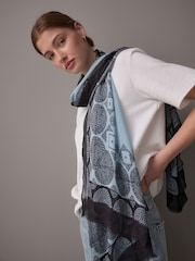Blue Polka Lightweight Containing Silk Scarf - Image 1 of 10
