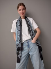 Blue Polka Lightweight Containing Silk Scarf - Image 2 of 10