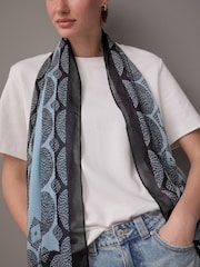 Blue Polka Lightweight Containing Silk Scarf - Image 4 of 10