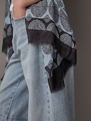 Blue Polka Lightweight Containing Silk Scarf - Image 7 of 10