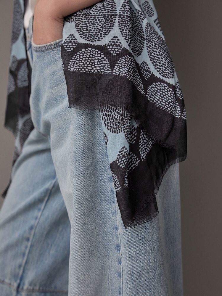 Blue Polka Lightweight Containing Silk Scarf - Image 7 of 10