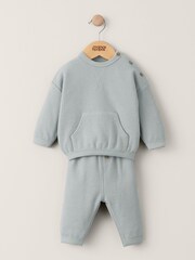 Mamas & Papas Blue Waffle Jumper & Legging Set - Image 1 of 3