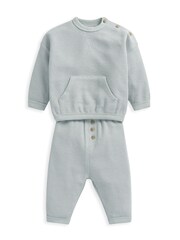 Mamas & Papas Blue Waffle Jumper & Legging Set - Image 2 of 3