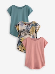 Pink Cap Sleeve 100% Cotton T-Shirts 3 Pack - Image 1 of 11