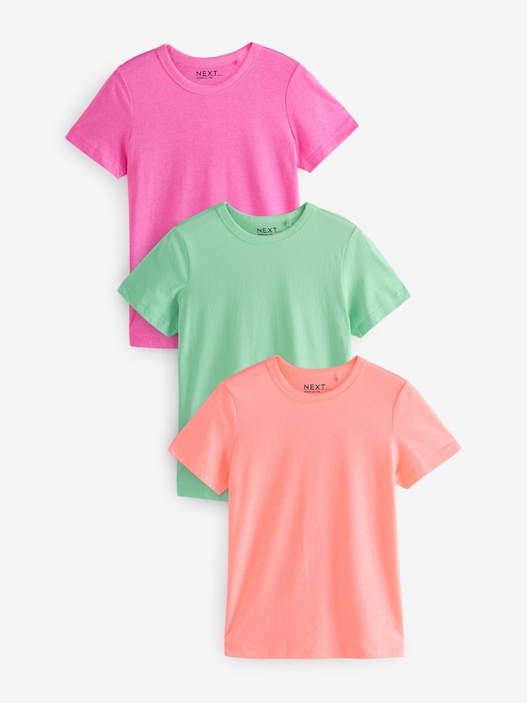 Vert/Orange/Rose - Lot de t-shirts essentiels à 3 courtes - Image 1 de 10