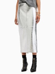 Allsaints Silver Renai Pencil Skirt - Image 2 of 9