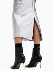 Allsaints Silver Renai Pencil Skirt - Image 5 of 9