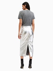Allsaints Silver Renai Pencil Skirt - Image 8 of 9