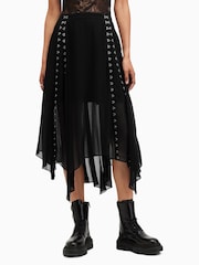 AllSaints Black Luna Skirt - Image 2 of 9