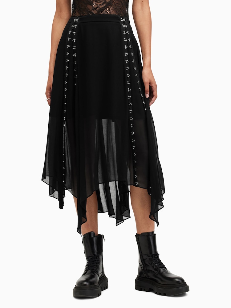AllSaints Black Luna Skirt - Image 2 of 9